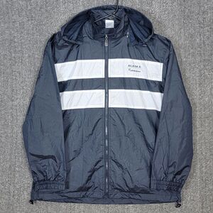 Ketchikan Alaska Jacket Mens Large Blue White Full Zip Hooded Windbreaker